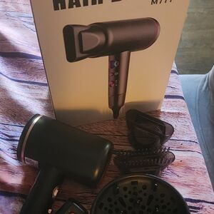 Black Hair Dryer with Attachments